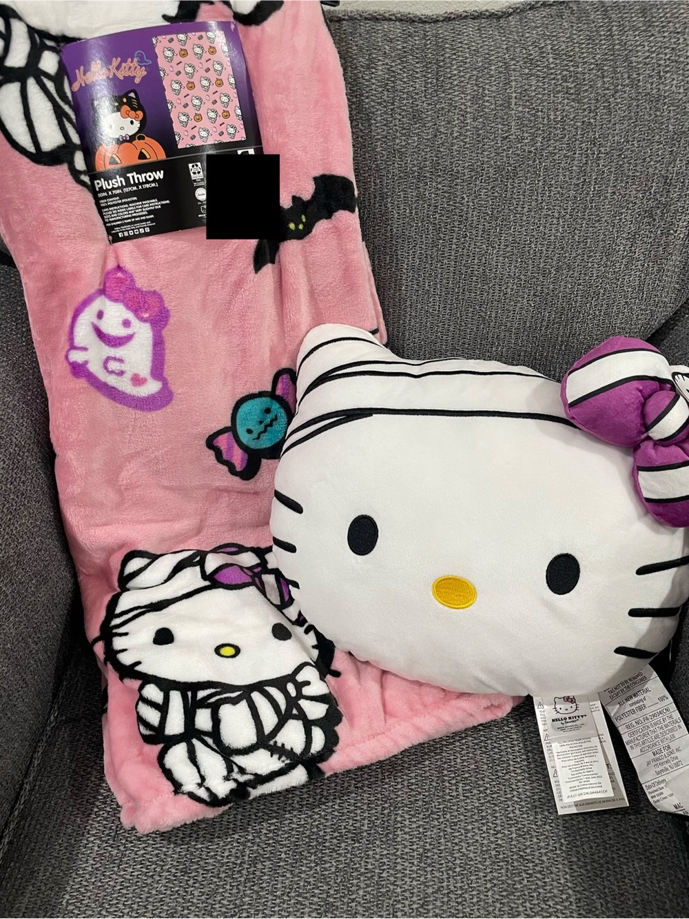 Hello Kitty Mummy Pink Throw and Pillow Bundle